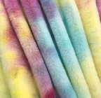 Polyester Faux Fur Tie-dye  rainbow fashion design Antiflaming Static-free Anti-microbial color fastness more than 4