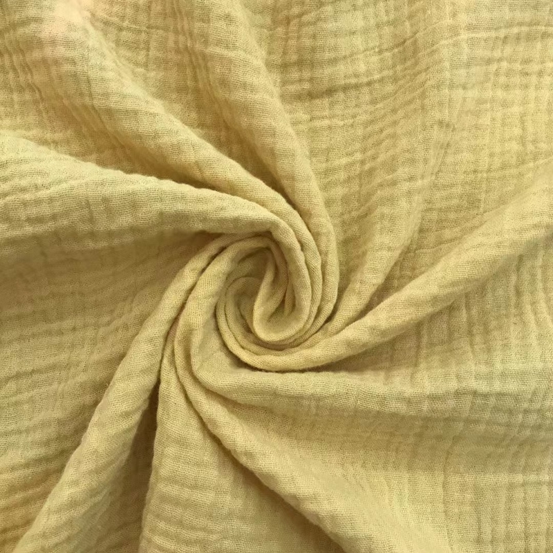 100% Recycled Polyester GRS OEKO-TEX Double Crepe fabrics for Dress Baby Clothes comfortable absorb sweat