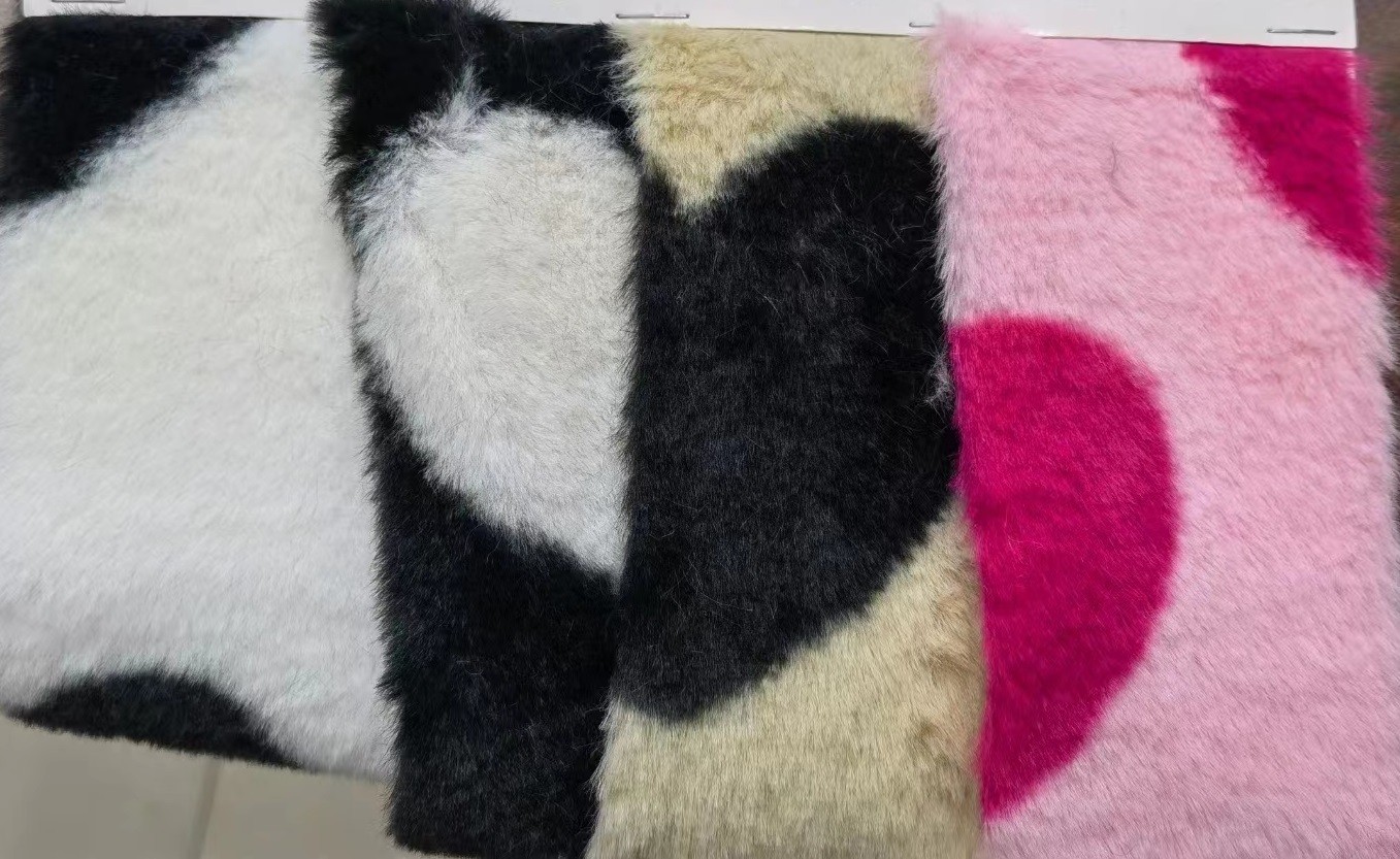 Polyester Rabbit Wool Luxury fashion Printed designs for Girls/Women Dress